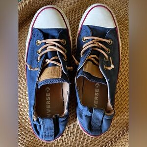 Converse Shoreline Dark Blue Sneakers with Brown Accents